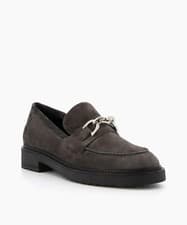 Image of DUNE London ‘Gisella’ Suede Women’s Chain Style Loafers Size UK 5 RRP £120