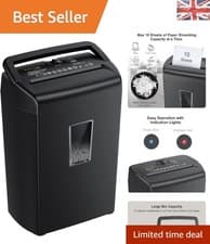 Image of Stylish Cross-Cut Shredder for 10 Sheets, Ideal for Sensitive Document Disposal