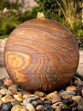 Image of Rainbow Sandstone Sphere 40cm Diameter Solar Powered Water Feature