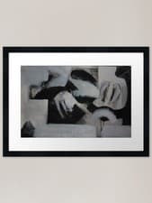 Image of Charcoal and Acrylic Abstraction 1  Framed Wall Art Poster Canvas Print Picture