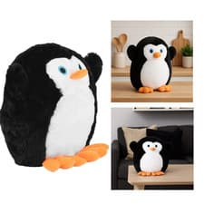 Image of 3D Hot Water Bottle With Cover Cute Penguin 800ml Soft Plush Novelty Heat Bag