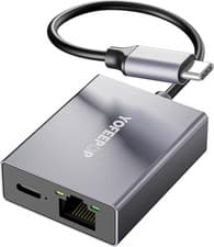Image of USB‑C to Ethernet Adapter with 100W PD Charging Gigabit RJ45 1000Mbps Aluminium