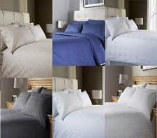 Image of JACQUARD 400 THREAD COUNT 100% COTTON DUVET QUILT COVER BEDDING BED SET