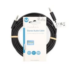 Image of Nedis 5m Stereo Audio Cable 3.5mm Male to 3.5mm Male Aux Cable - Black