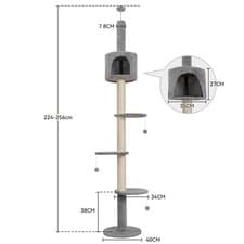 Image of Floor to Ceiling Cat Tree Tower Climbing Activity Center Scratching Post Condo