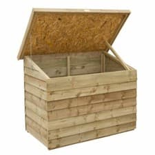 Image of 3x2 WOODEN GARDEN CHEST PRESSURE TREATED OUTDOOR STORAGE SMALL PATIO STORE 3ft