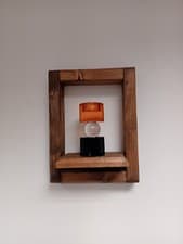 Image of Wall hanging rustic shelf - Wooden shelf - Handmade shelf - Plant hanging shelf