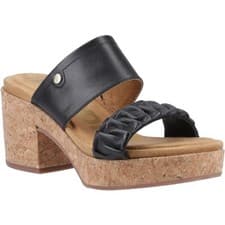 Image of Hush Puppies Poppy Leather Women's Black Sandals