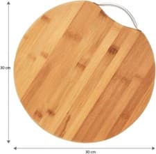 Image of High Quality Wooden Chopping Board Round With Handle 30,34 cm 3668