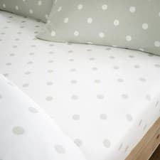 Image of Catherine Lansfield Polka Dot 100% Brushed Cotton Fitted Sheet