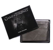 Image of Game of Thrones Card Holder Stark Winter is Coming TV Show Brown Gift Wallet Dad