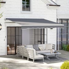 Image of Garden Manual Awning Retractable Patio Sun Shade Shelter 2.5 x 2m