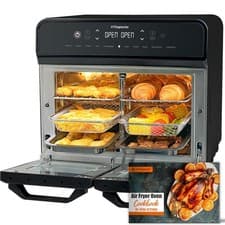 Image of HYSapientia® 22L Dual Zone Air Fryer Oven With Rotisserie Large Double Air