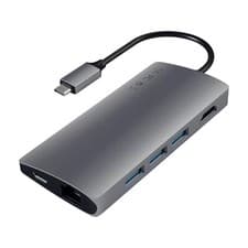 Image of Satechi USB C Hub 8-in-1 Multiport Adapter V2 4K 60W PD - Space Grey (ST-TCMA2M)