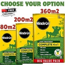 Image of Miracle-Gro Evergreen Complete 4-in-1 Lawn Food Feed Weed & Moss Killer 80-360m2