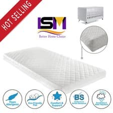 Image of BABY TODDLER COT BED MATTRESS BREATHABLE FOAM QUILTED AND WATERPROOF ALL SIZES