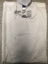 Image of Le Chef  WHITE cool & light Chef Jacket Long Sleeves. Size small NEW DF112E
