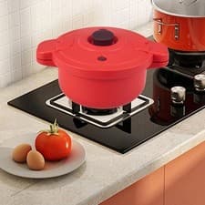 Image of Microwave Pressure Cooker Cookware Heat Resistant Locking Lid No Fire