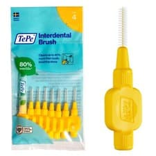 Image of TePe Yellow 0.7mm Interdental Brush - Pack of 8 Brushes