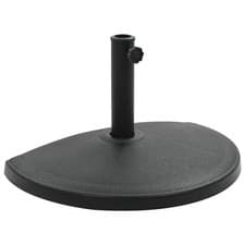 Image of WALPLUS Parasol Base Half Round Polyresin 15 kg Black Patio Umbrella Base