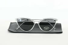 Image of Womens Jack Wills Slim Cat Eye Sunglasses Clear Frame + Cover RRP 34.99