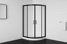 Image of Quadrant Shower Enclosure 700 800 900mm 6mm Glass Twin Sliding Doors Black