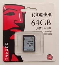 Image of Kingston SDXC 64 GB Memory Card, Class 10