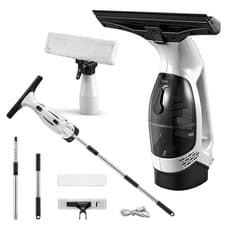 Image of Window Vacuum Cleaner Vac 150ml Tank Compact Rechargeable Cordless Glass Mirror