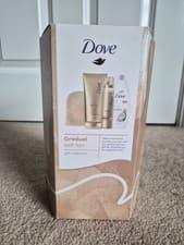 Image of Dove Gradual Self Tan Gift Collection Set. Brand new in Box. 4 products included