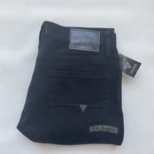Image of Guess Men's Halsted Fit Patched Slim Tapered Black Jeans size 29