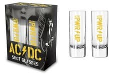 Image of AC/DC SHOT GLASS SET SHOT GLASSES PWR UP POWER UP 2 PIECE SET 6 cl