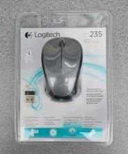 Image of BNWT Logitech M235 Wireless Mouse Grey Back Optical Ergonomic USB Receiver New