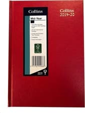 Image of Collins 38M A5 Week to View 2019-2020 Desk Diary - Red