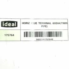 Image of IDEAL 175764 HORIZONTAL FLUE TERMINAL 60mmØ TWIN PIPE - BNIB