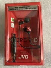 Image of JVC Strero Headphones High Defination Sound Micro-HD Remote Microphone Red/Black