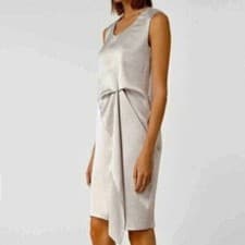 Image of ALLSAINTS Ultra Dress Satin Midi - Storm Grey Size 8 Small BNWT RRP £148GBP