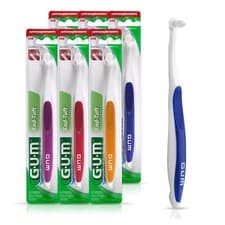 Image of GUM End Tuft Toothbrush 6 Pack Soft Bristles Ideal for Sensitive Teeth