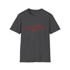 Image of 1968 Corvette Shirt Classic Sports Car Red Line Silhouette C3 T-Shirt