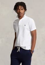 Image of Polo Ralph Lauren Men's Custom Slim Fit Mesh White Polo Shirt