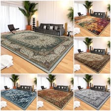 Image of Luxury Non Slip Large Traditional Rugs Bedroom Living Room Rug Hallway Runner