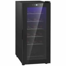 Image of Vinekraft Wine Drinks Beverage Cooler & Fridge 18 Bottles Glass Cover with LED