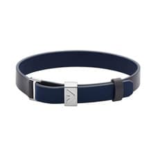Image of Emporio Armani Mens Bracelet EGS2918040 Leather Gray Blue