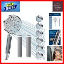 Image of Modern Hard Water Filter Shower Head & Hose with 3-Carbon Replacement Filters