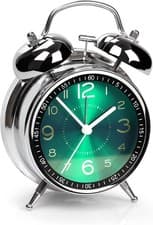 Image of Super Loud Double Bell Alarm Clock with Night Light Bedside Home Decor Clock UK