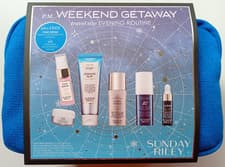 Image of BNWT SUNDAY RILEY GIFT SET SKINCARE EVENING ROUTINE WEEKEND GETAWAY BAG KIT