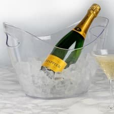 Image of Large Oval Plastic Ice Bucket Champagne Beer Wine Drinks Ice Cube Bowl Cooler