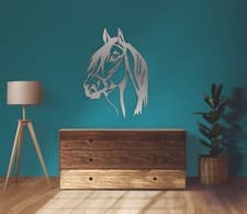 Image of Metal Wall Art,Metal Horse Head Art,Home,Room,Decoration,Indoor Outdoor Decor