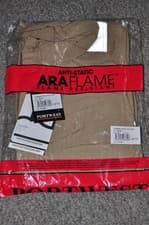 Image of Portwest Araflame Silver Coverall AF73 Anti-Static Flame Resistant Khaki Size 36