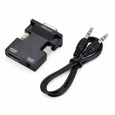 Image of 1080P HDMI to VGA Converter Adapter Female to Male with 3.5mm Audio Cable UK