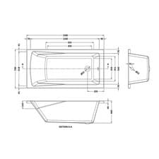 Image of Single Ended Straight Bath Tub Rectangular Acrylic White 1500–1700mm Modern